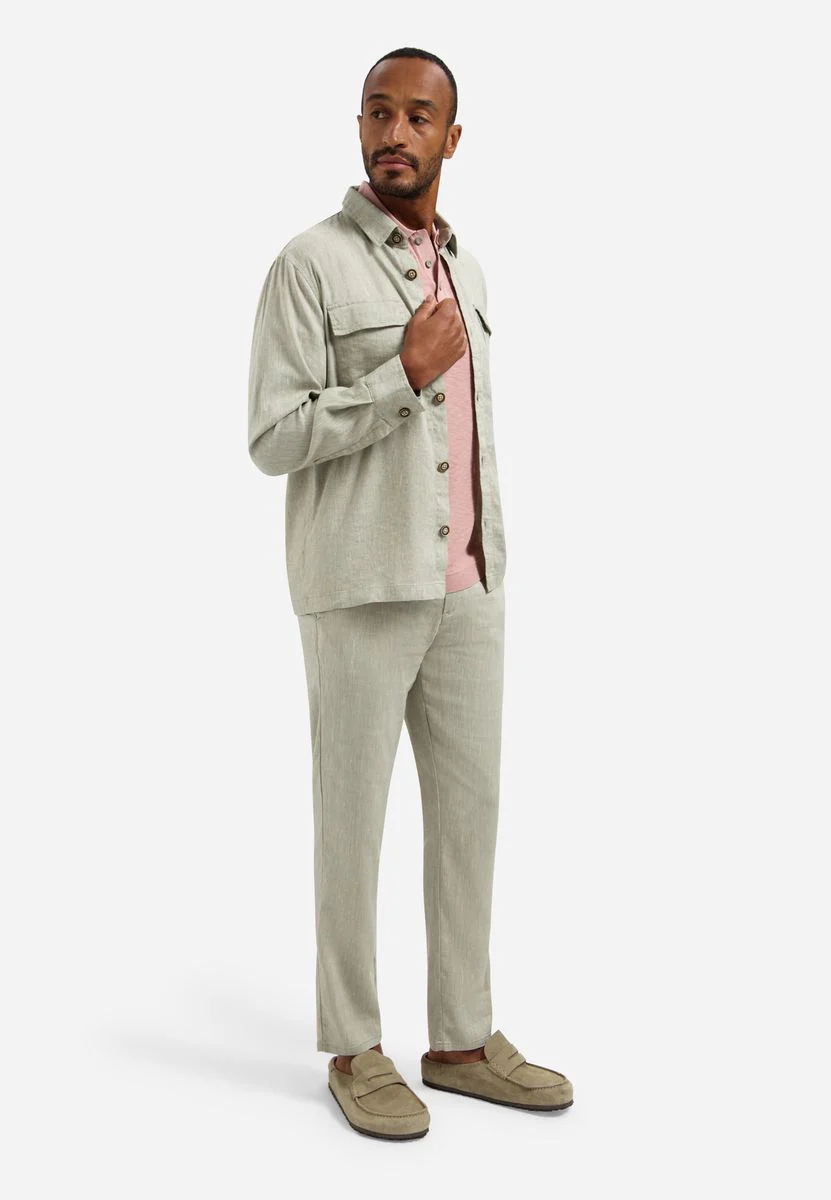Overshirt Full Button 2-Tone With Linen - Image 3