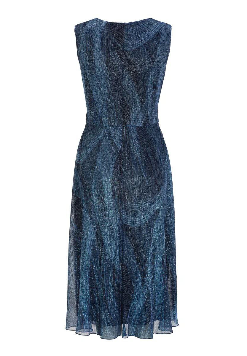 Plissiertes Kleid mit Metallicfäden - Image 7