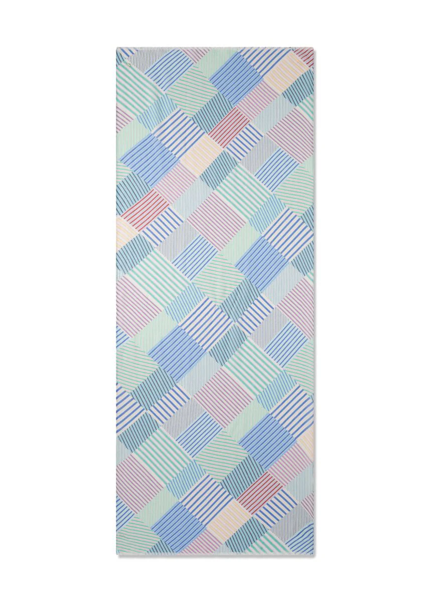 PRINTED SCARF  COTTON STRIPES CHECK - Image 2