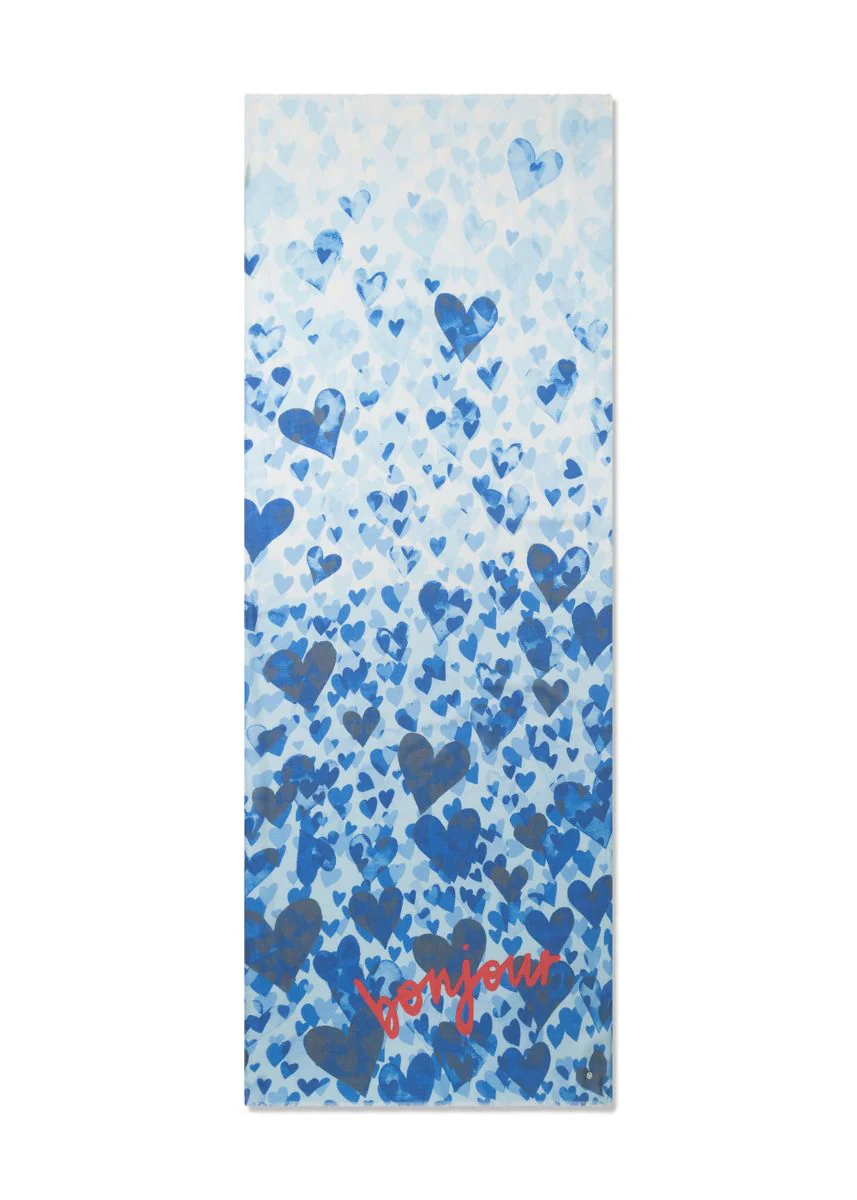 PRINTED SCARF MODAL/COTTON HEARTS b - Image 2