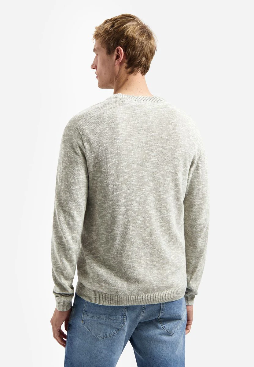 Pullover Crewneck Melange With Linen - Image 2