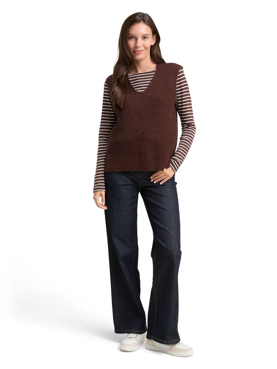 knit v-neck vest - Image 3