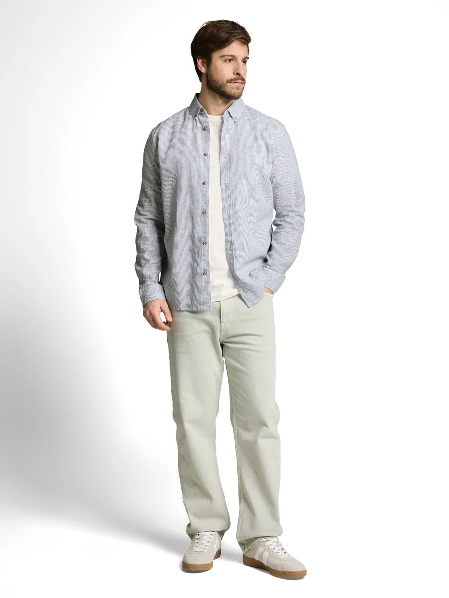 Regular Fit Kurzarmhemd mit Leinenanteil - Image 3