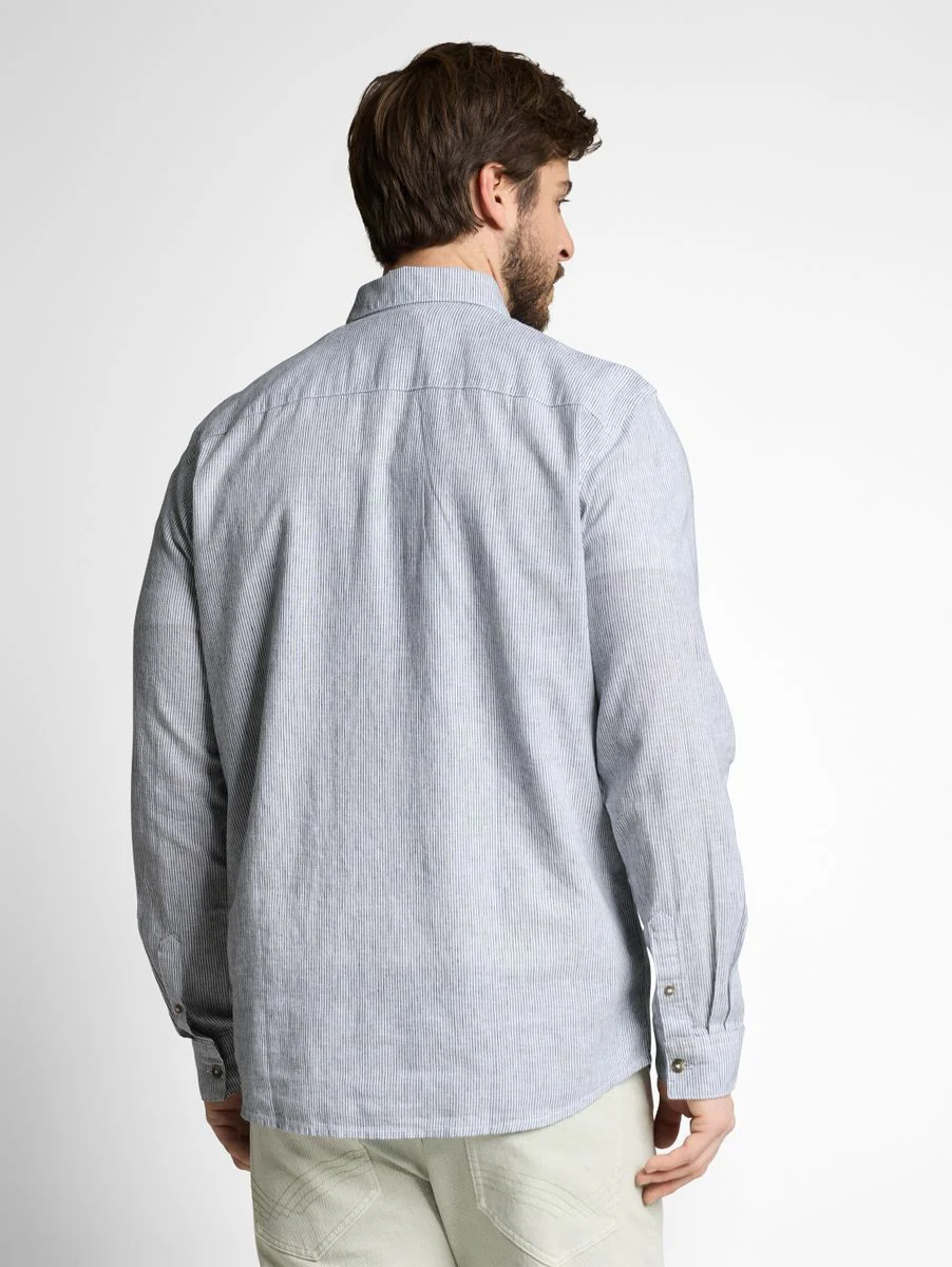 Regular Fit Kurzarmhemd mit Leinenanteil - Image 4
