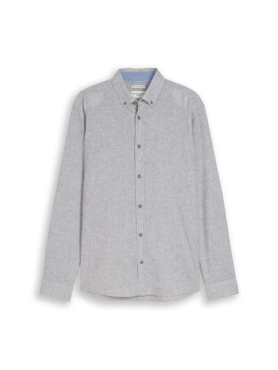 Regular Fit Kurzarmhemd mit Leinenanteil - Image 7