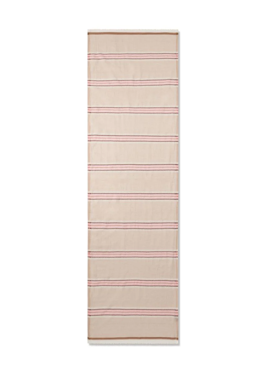 Schal aus feiner Baumwollmischung mit Streifen - Image 2