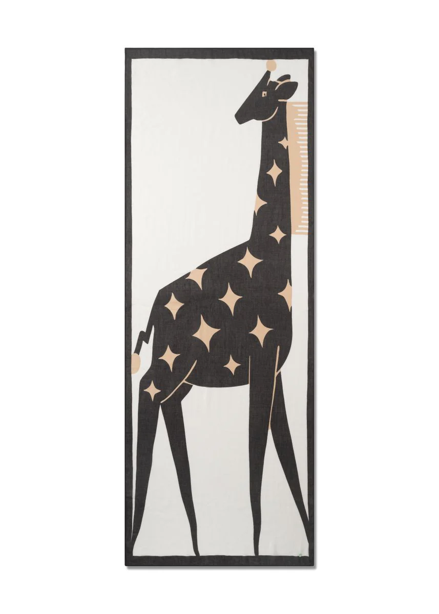 Schal aus  Viskose-Leinen-Mischung mit Giraffenmotiv - Image 2