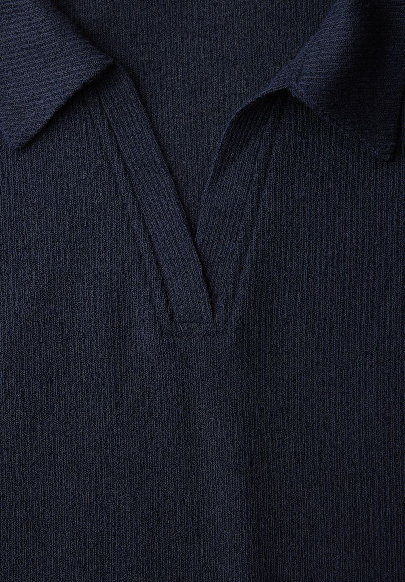 LTD QR knit look polo shirt - Image 2