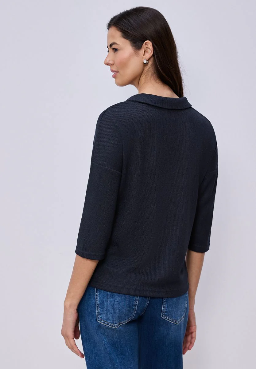 LTD QR knit look polo shirt - Image 4
