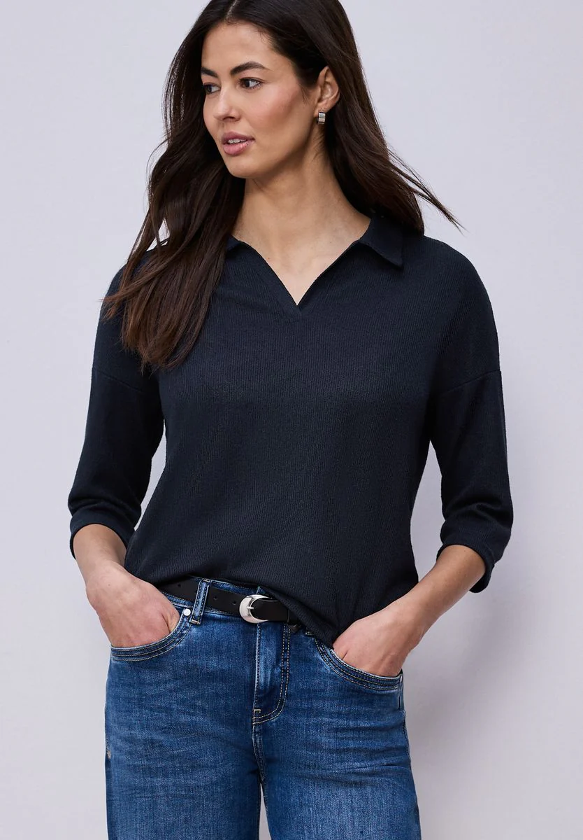 LTD QR knit look polo shirt - Image 6