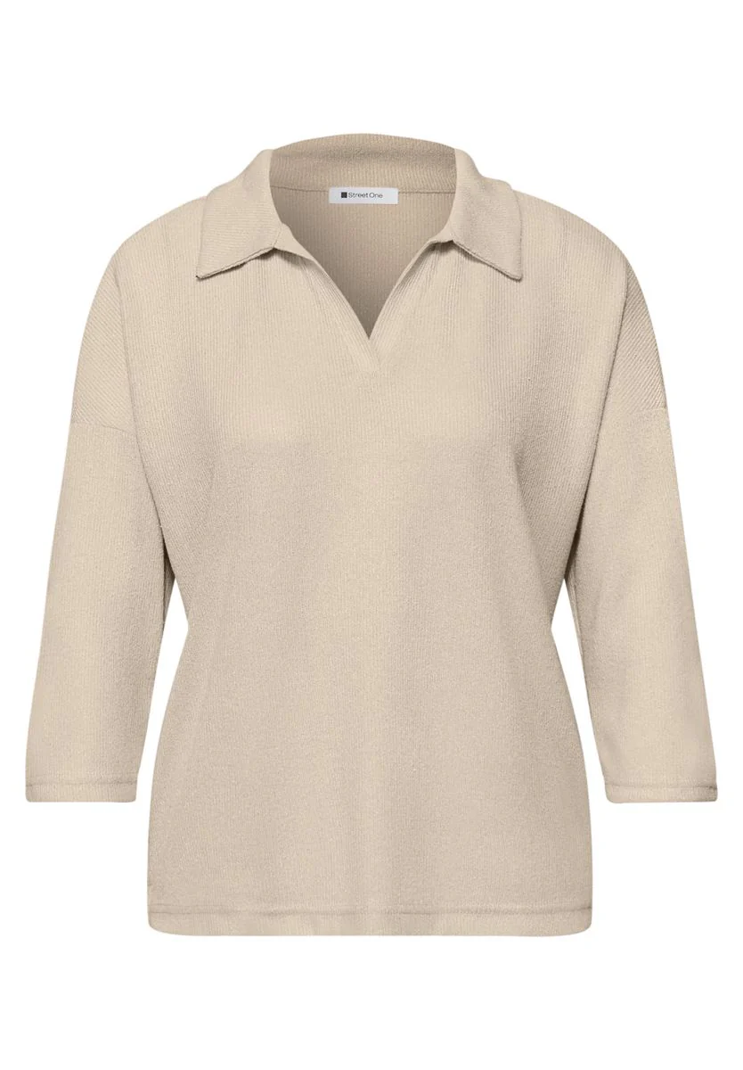 LTD QR knit look polo shirt - Image 7