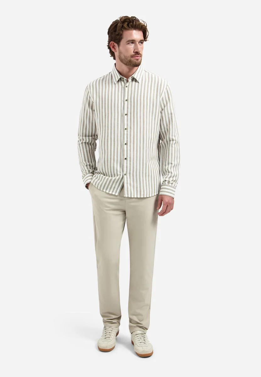 Shirt Vertical Big Stripe With Linen - Image 3