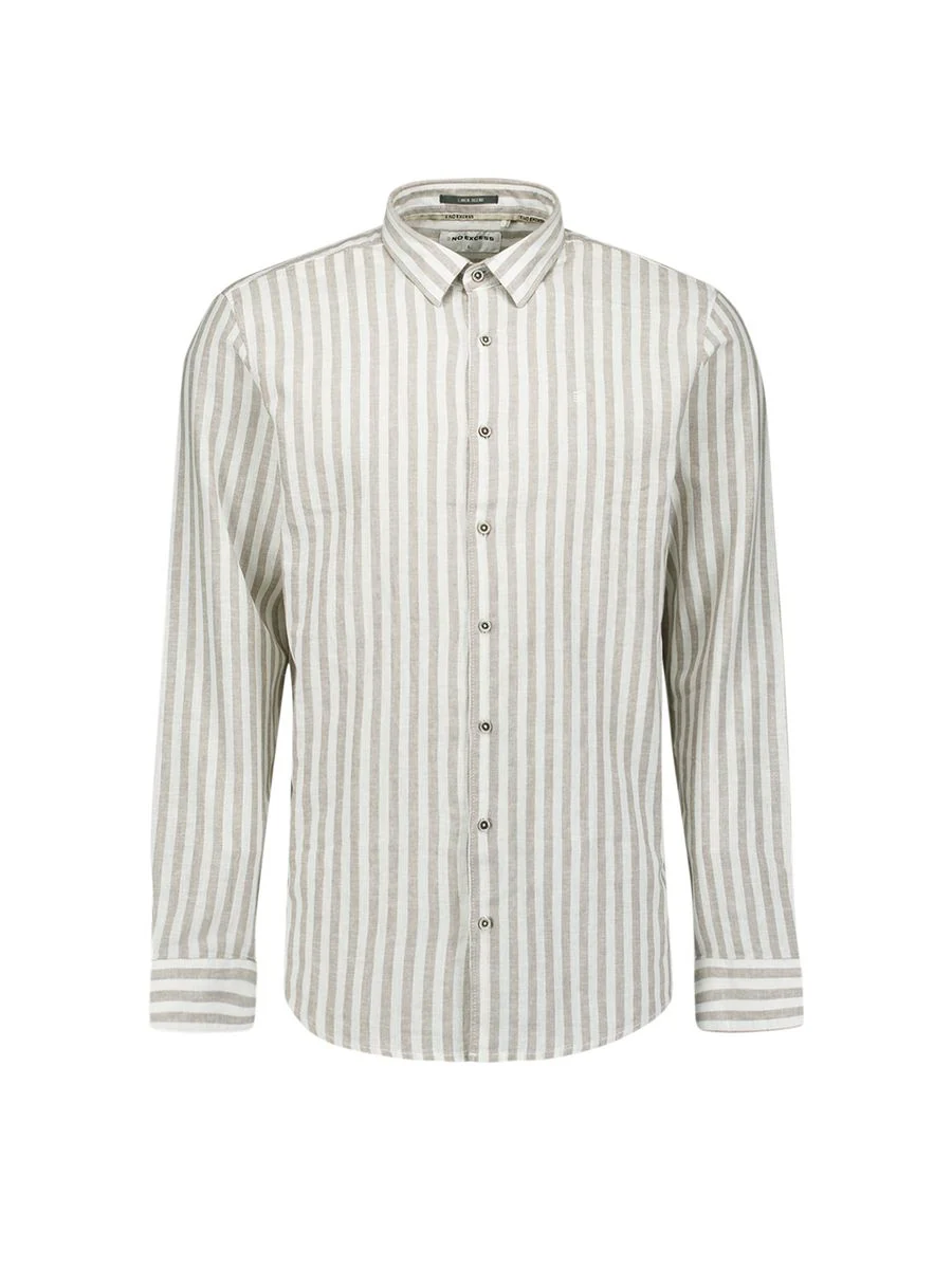 Shirt Vertical Big Stripe With Linen - Image 5