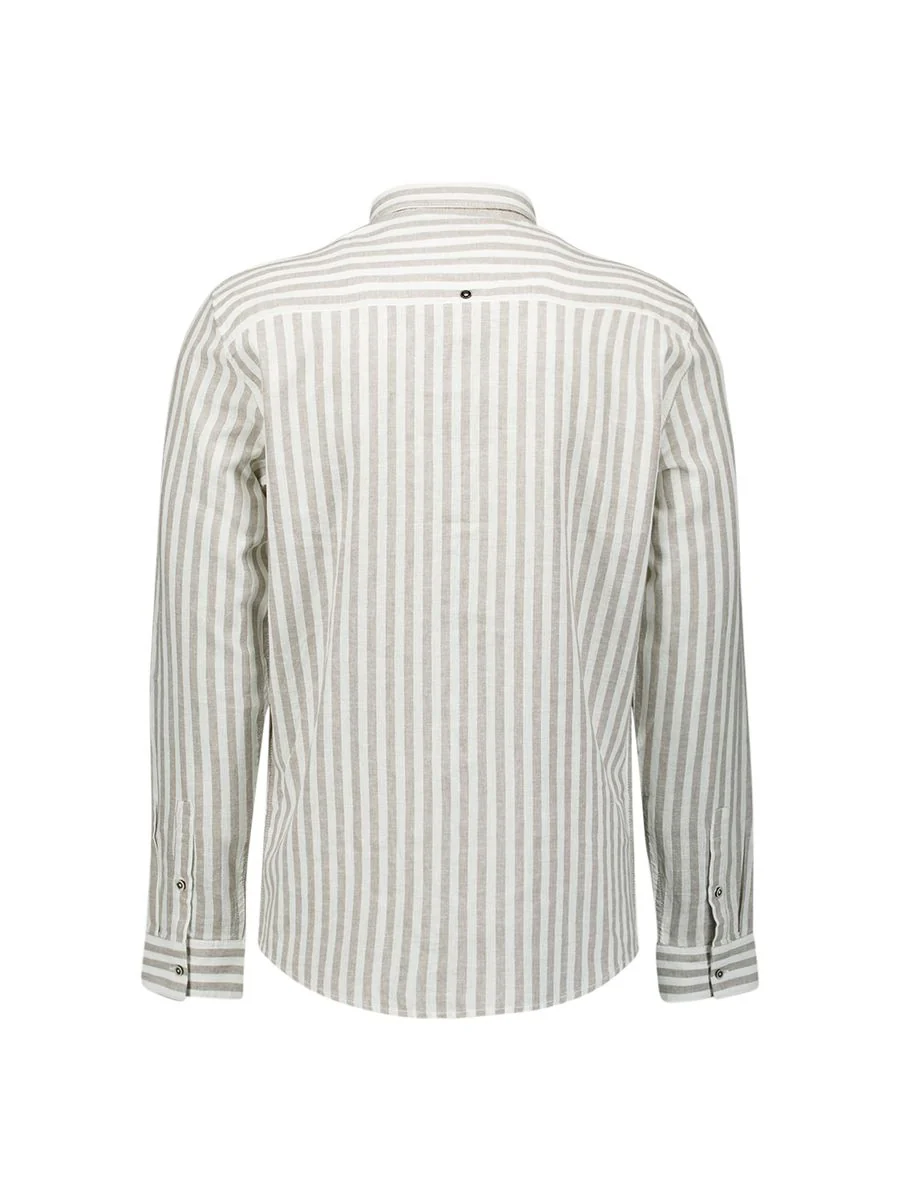 Shirt Vertical Big Stripe With Linen - Image 6