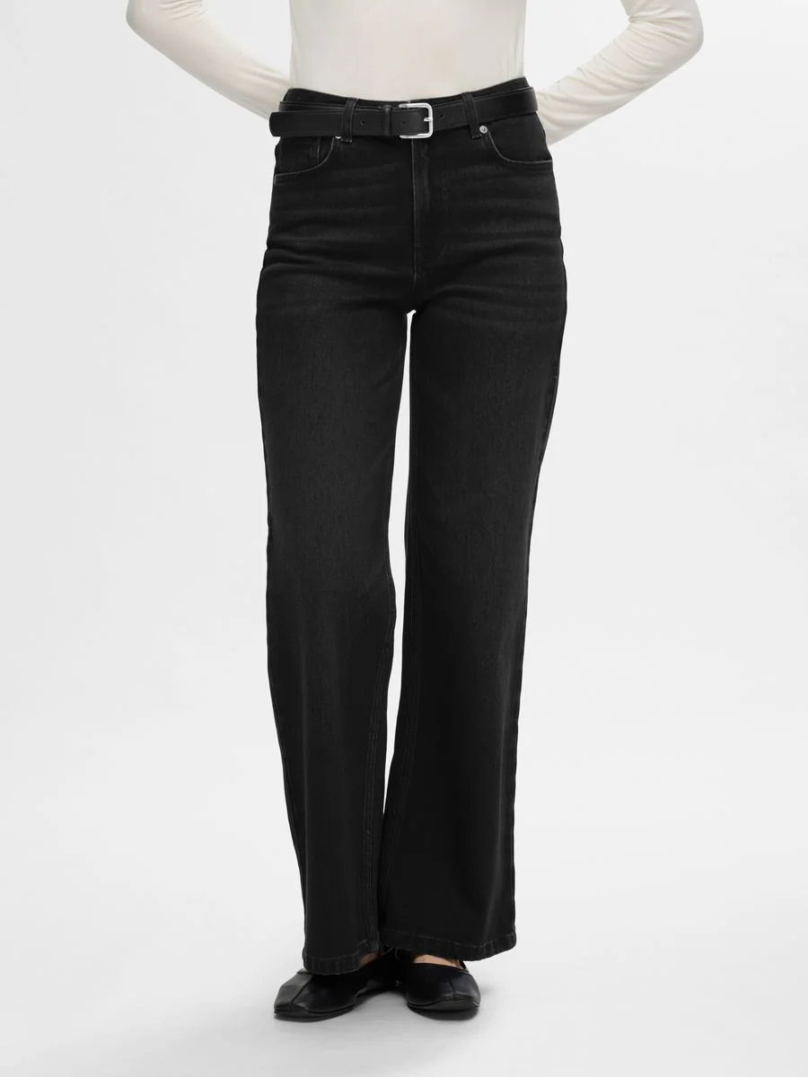 SLFALICE HW WIDE LONG BLACK JEANS NOOS - Image 2