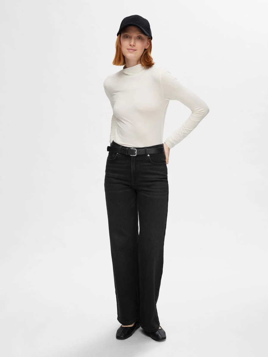 SLFALICE HW WIDE LONG BLACK JEANS NOOS - Image 3