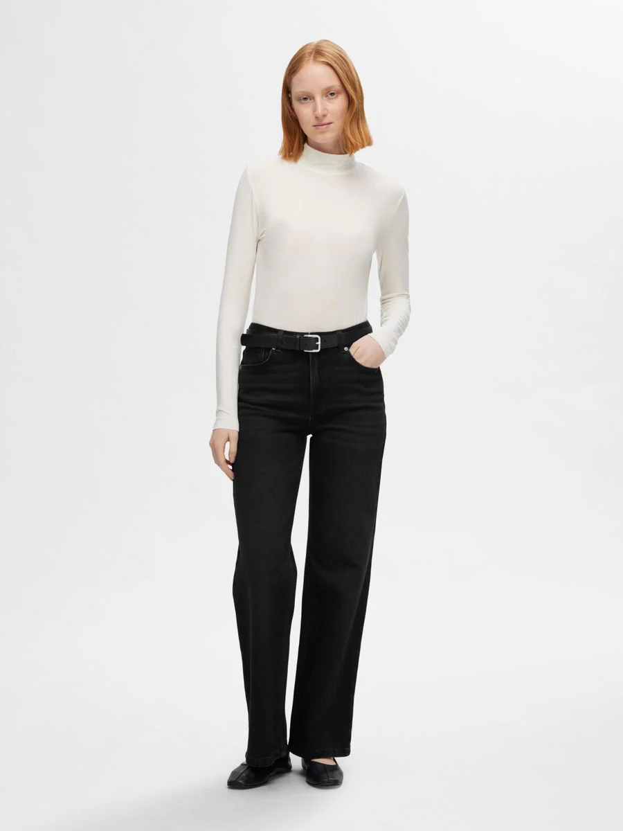 SLFALICE HW WIDE LONG BLACK JEANS NOOS - Image 4