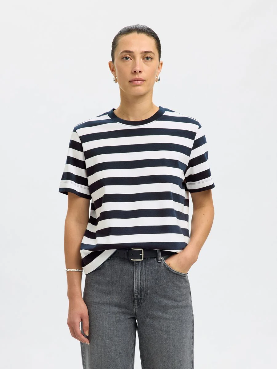 SLFESSENTIAL SS STRIPED BOXY TEE NO - Image 2