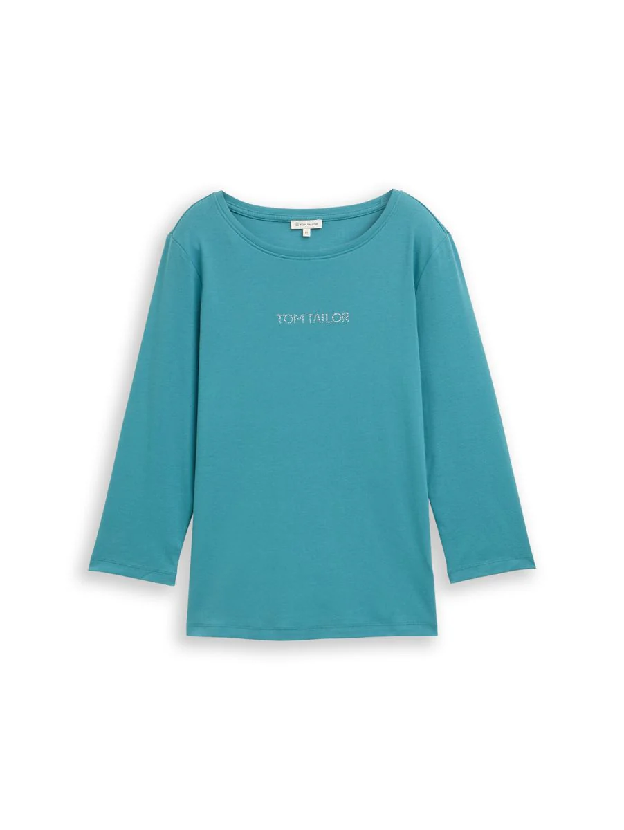Slim Fit Langarmshirt mit Glitzer-Logo - Image 7