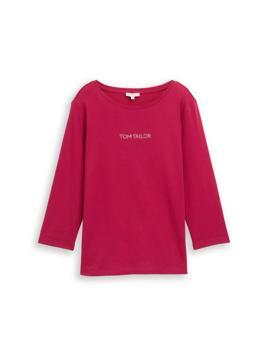 Slim Fit Langarmshirt mit Glitzer-Logo - Image 8