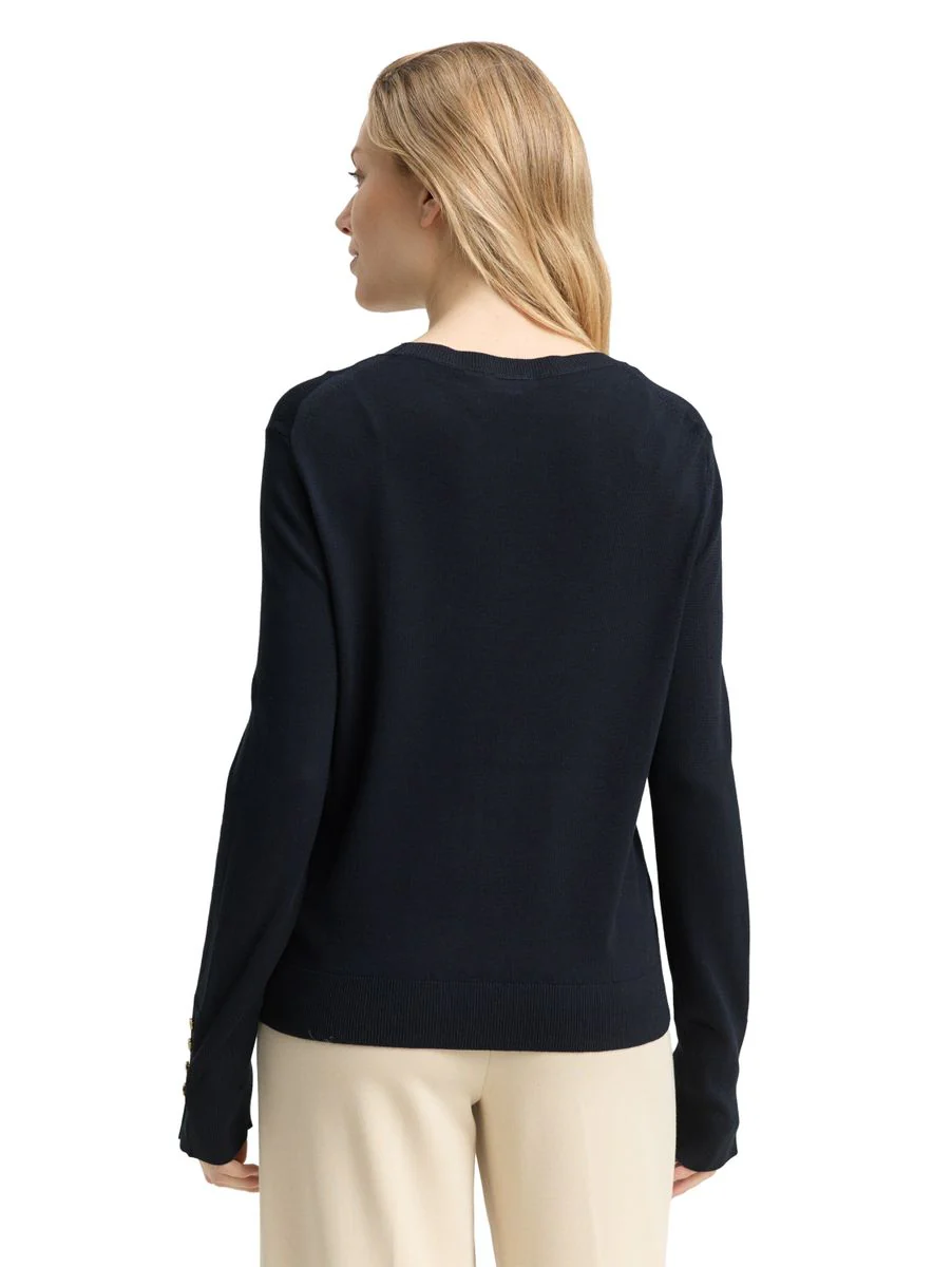 knit crew-neck with button det - Image 4