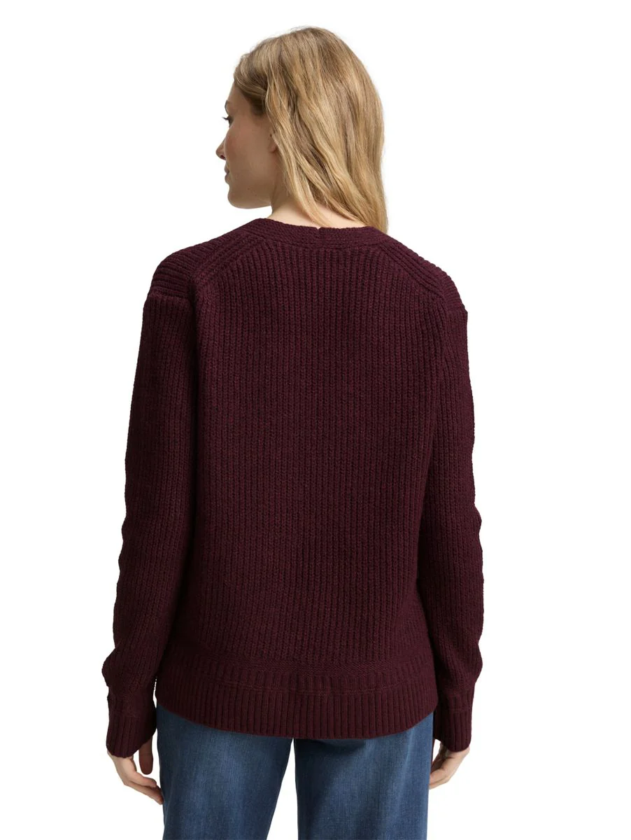 Ripp Strickpullover mit V-Ausschnitt - Image 4