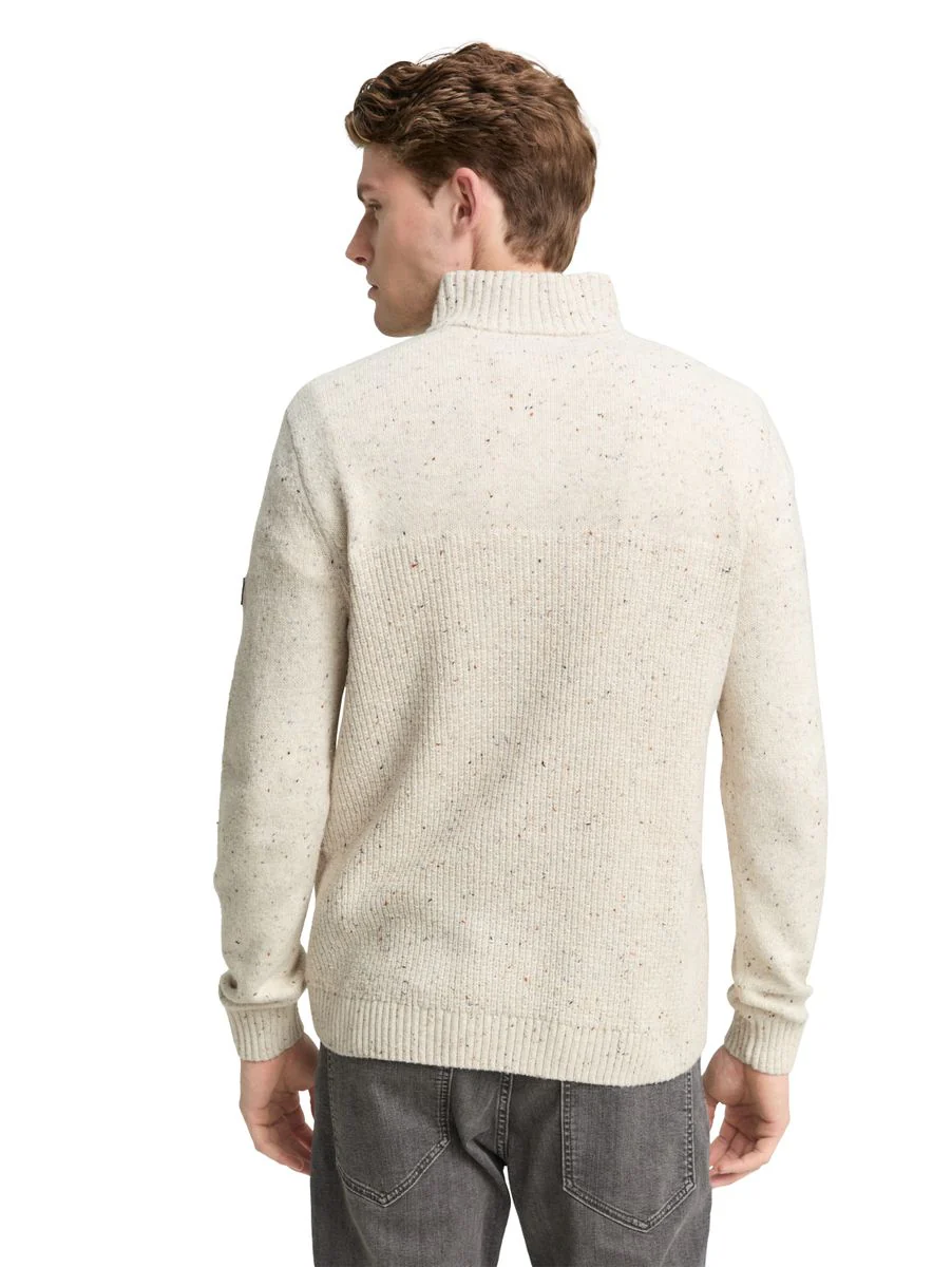 Troyer Strickpullover mit Strukturmix - Image 4