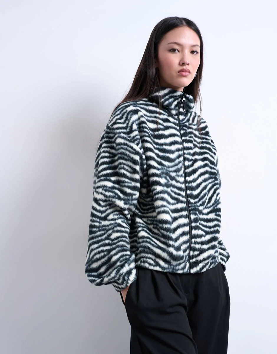 TSDANI LS FLEECE ZEBRA ZIP SWEAT JRS - Image 3