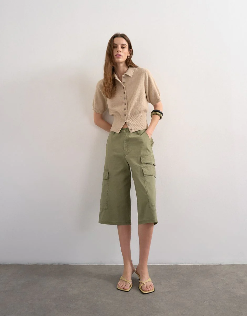TSKYLIE SS CINCH WAIST POLO PULLOVE