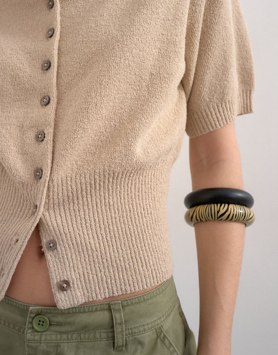 TSKYLIE SS CINCH WAIST POLO PULLOVE - Image 2