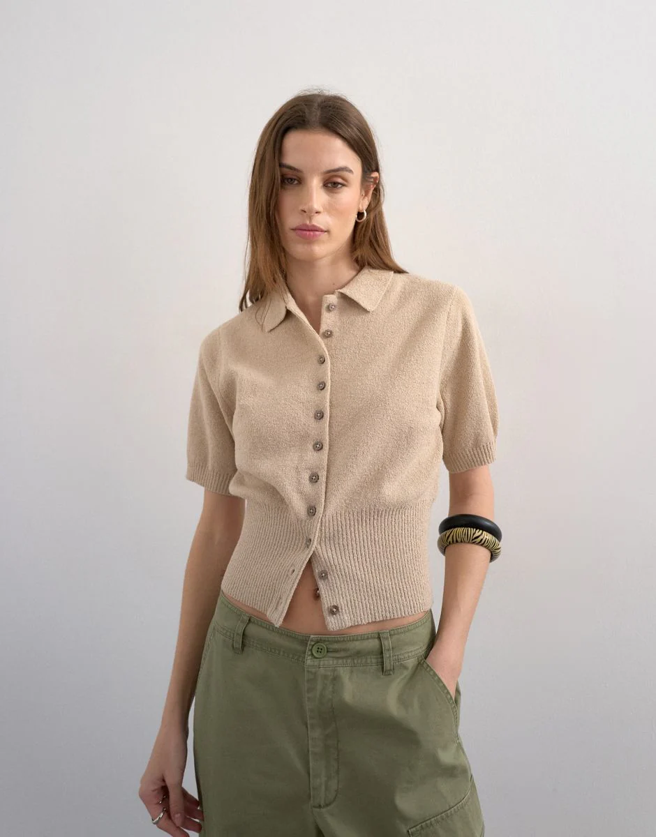 TSKYLIE SS CINCH WAIST POLO PULLOVE - Image 4
