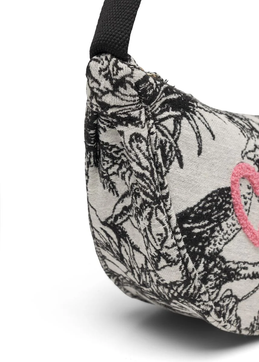 Umhängetasche  mit Dschungel-Print und OMG-Stickerei - Image 3
