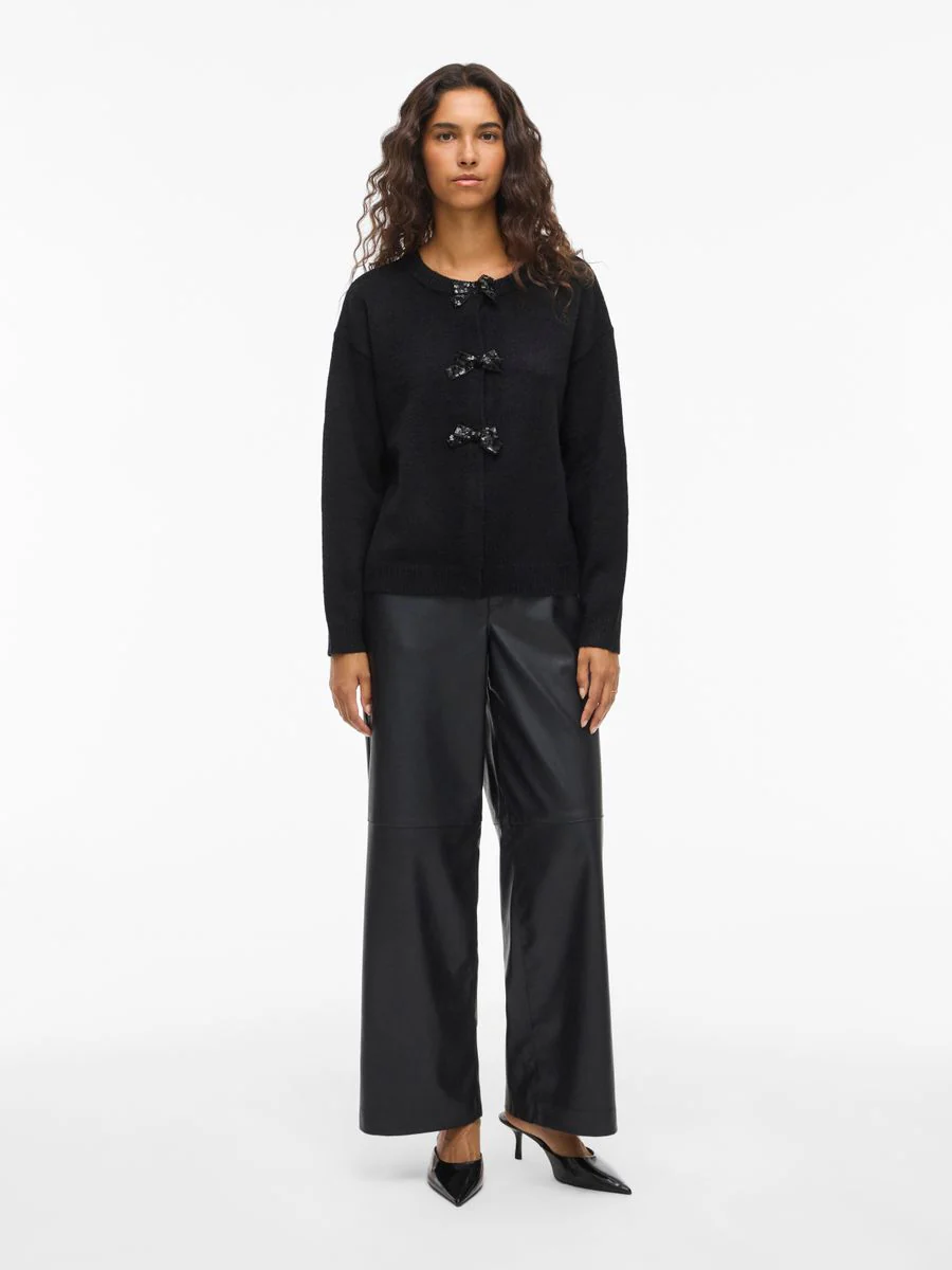 VIBRIANNA O-NECK L/S BOW KNIT CARDIGAN - Image 5