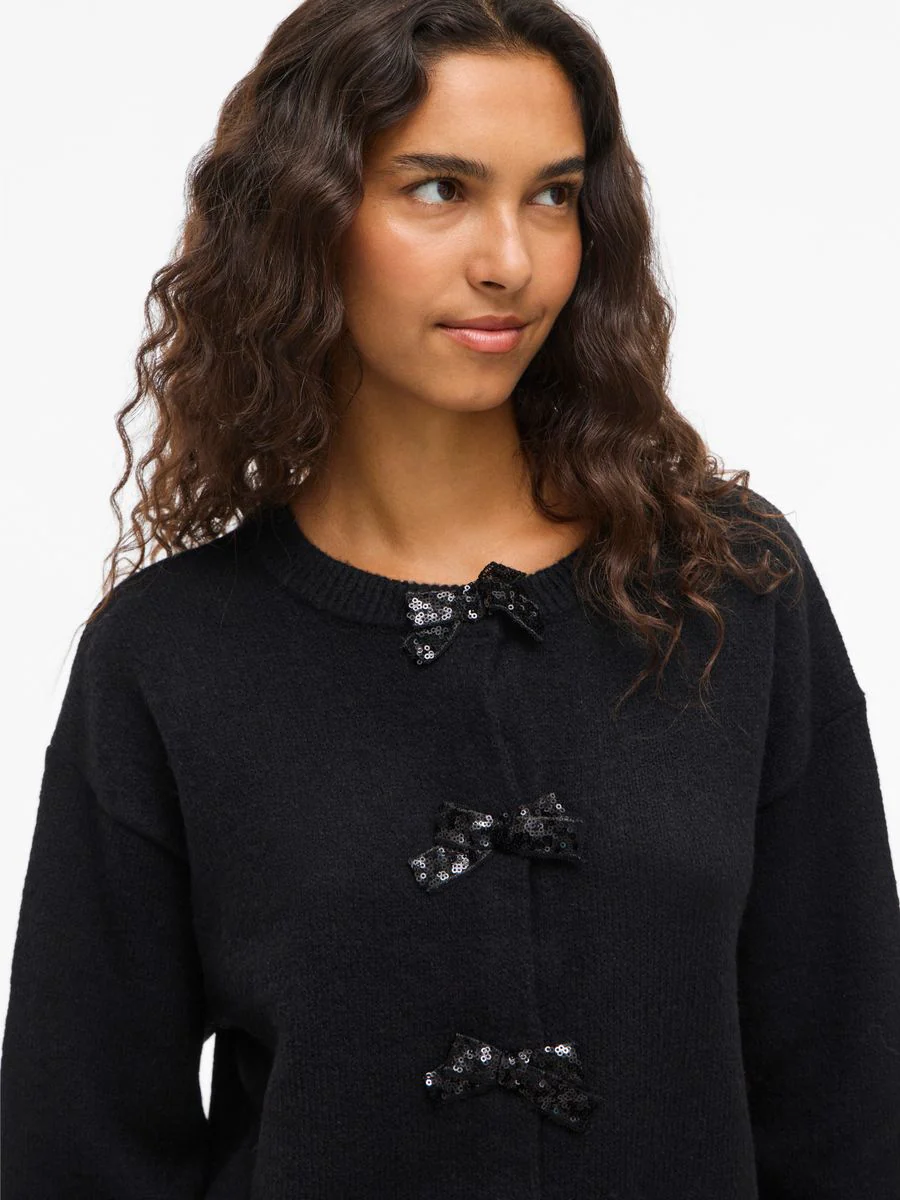 VIBRIANNA O-NECK L/S BOW KNIT CARDIGAN - Image 6