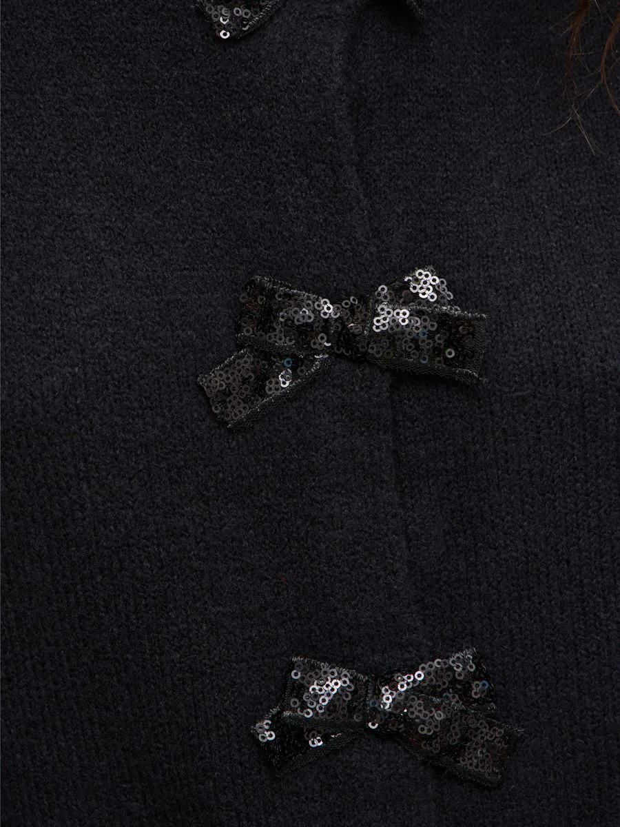 VIBRIANNA O-NECK L/S BOW KNIT CARDIGAN - Image 7