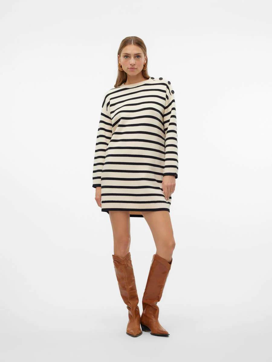 VMSABA LS O-NECK BUTTON DRESS GA - Image 4