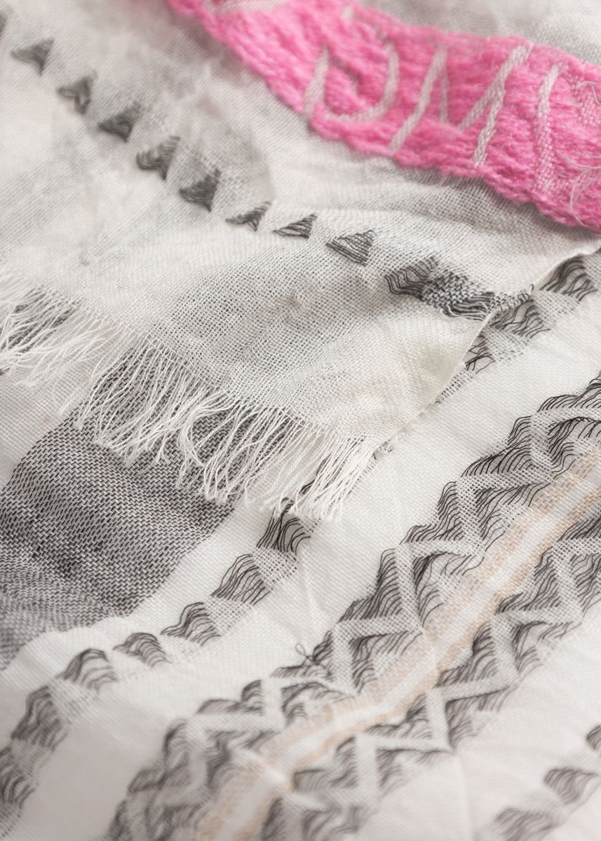 WOVEN SCARF COTTON MIX STRIPES OMG - Image 3